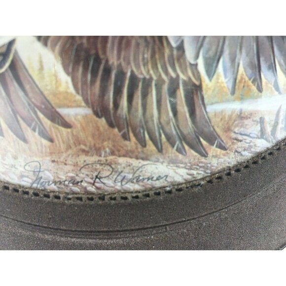 Vintage Norman R Wamer Ice Bucket Geese Birds In Flight Bar Suede Plastic MCM - Picture 9 of 12